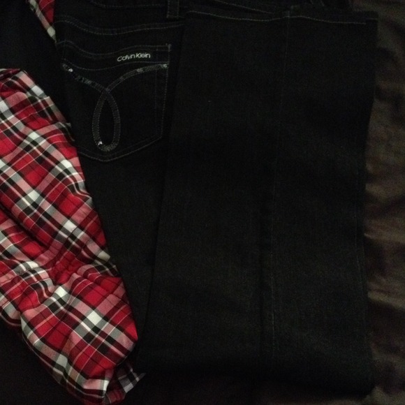 Calvin Klein black boot cut jeans