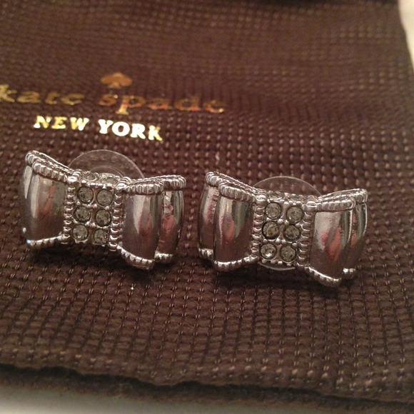 Silver Kate Spade Bow Earrings!