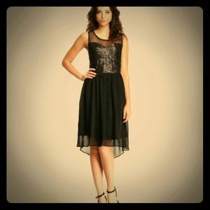 Couture Sequined Hi-Lo Dress