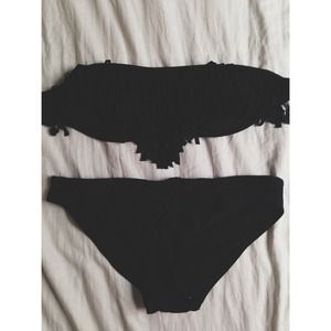 Black fringe bikini