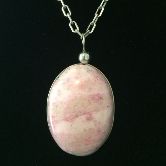 SET : Pink Opal Pendant & Earrings with Silver 925 - Picture 3 of 3