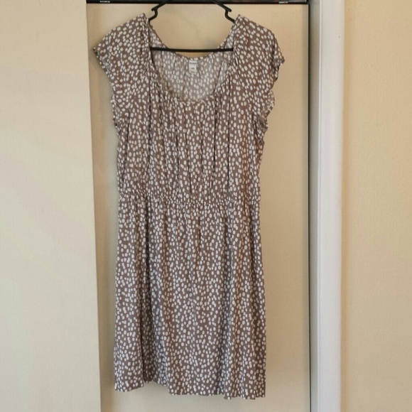 Old Navy brown and white polka dot dress