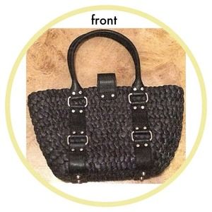 Straw Black Bag