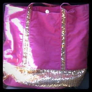 Pink  sequined tote