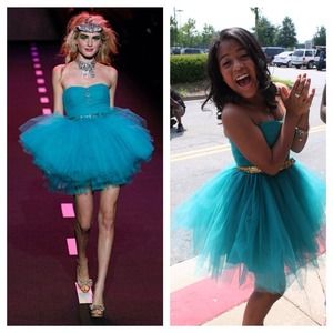 ⚡Betsey Johnson "Pow! Poof!" Teal Runway Dress⚡