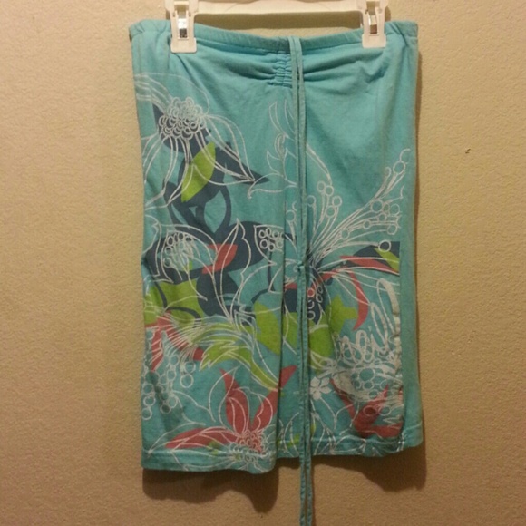 Pac Sun baby blue floral tube top