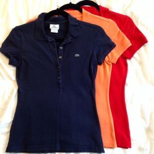 Women's Lacoste polos in assorted colors