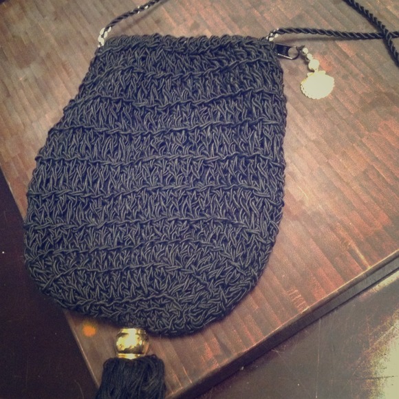 Black handmade purse