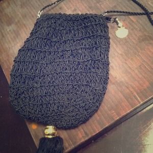 Black handmade purse