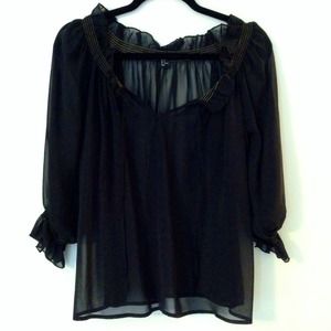 Sheer black blouse
