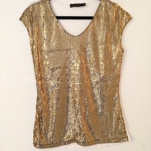 Gold sequin t-shirt