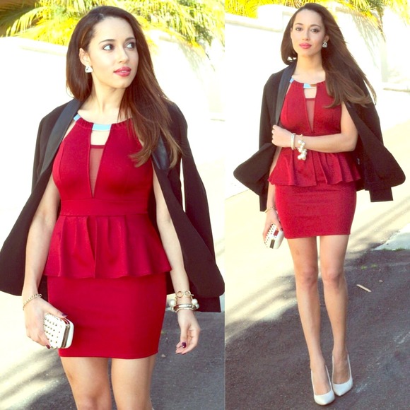 Red peplum dress Sz. Small