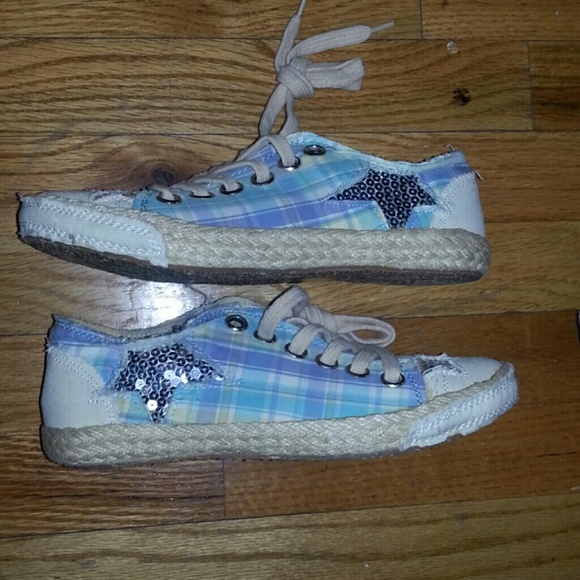 Sequin & Plaid Sneakers