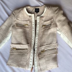 XOXO faux leather and gold detailed blazer