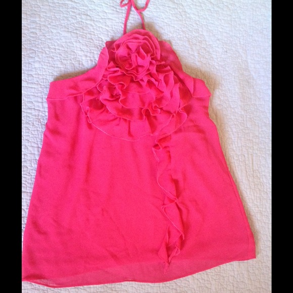 Pink strapless top
