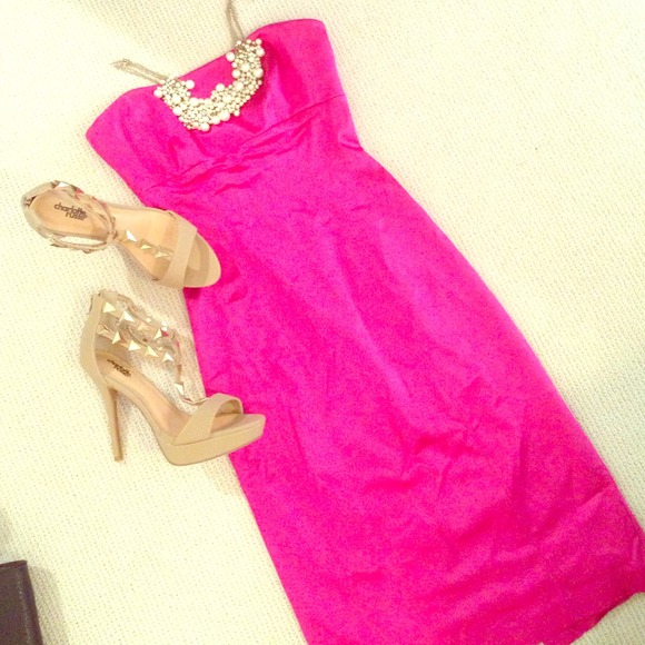 Hot pink strapless dress Sz. S