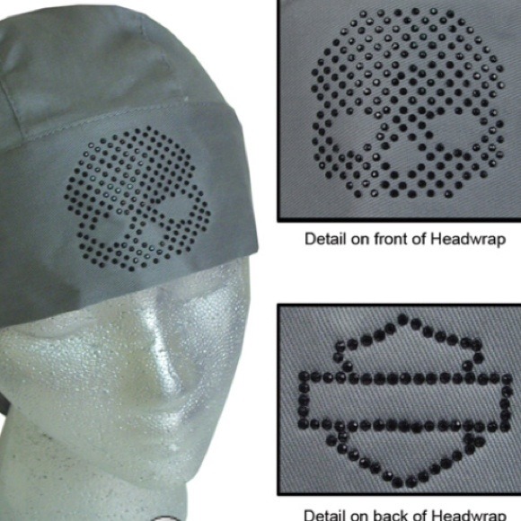 Harley-Davidson Headwrap Grey Studded Ice Skull