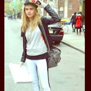 Hudson Black and White Collin Skinnies