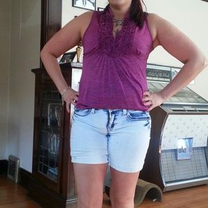 Light jean longer shorts size 9