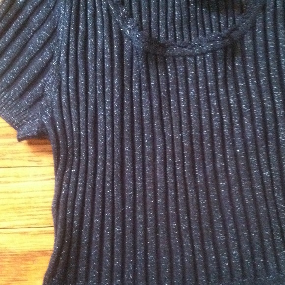 Navy Metallic Sweater Dress NWOT - Picture 2 of 3