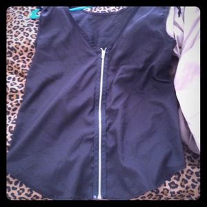 Edgy zipper back blouse