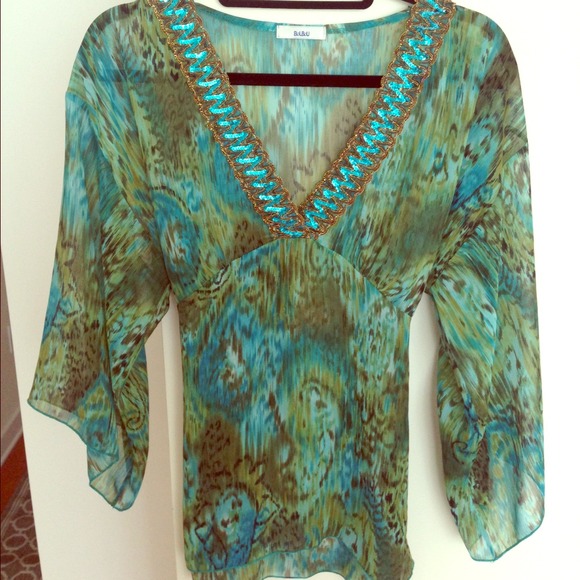 Multi print fashion top