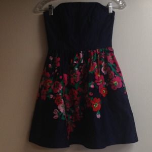 Lily Pulitzer navy blue floral print dress