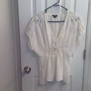 Off white shoulder detail blouse