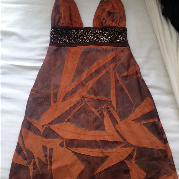Calf skin Marciano mini halter dress