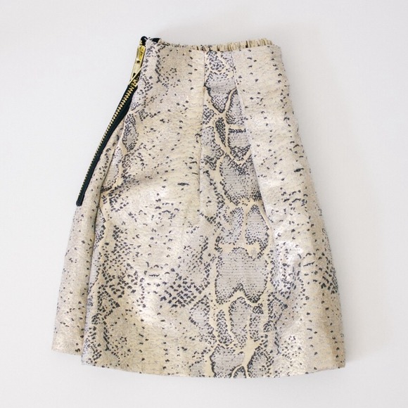 ASOS Dresses & Skirts - ASOS gold jacquard snake skirt