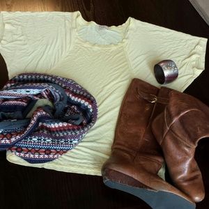 Canary yellow oversize cotton top