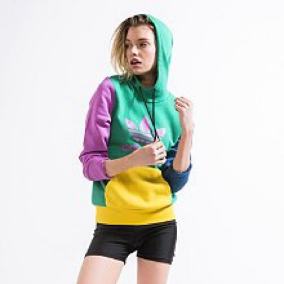 Adidas Trefoil Colorblock Pullover Hoodie - Picture 1 of 1