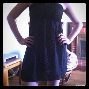 Black dress with zebra print on the inside