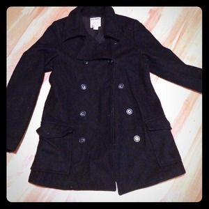 Classic long black Peacoat