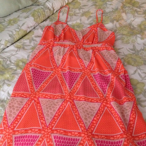 Gold navy lines dress. Size medium.