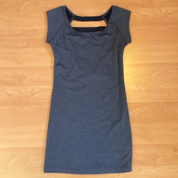 Gray faded stripe dress