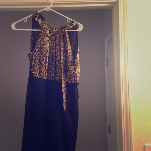 Forever 21 cheetah print and black dress