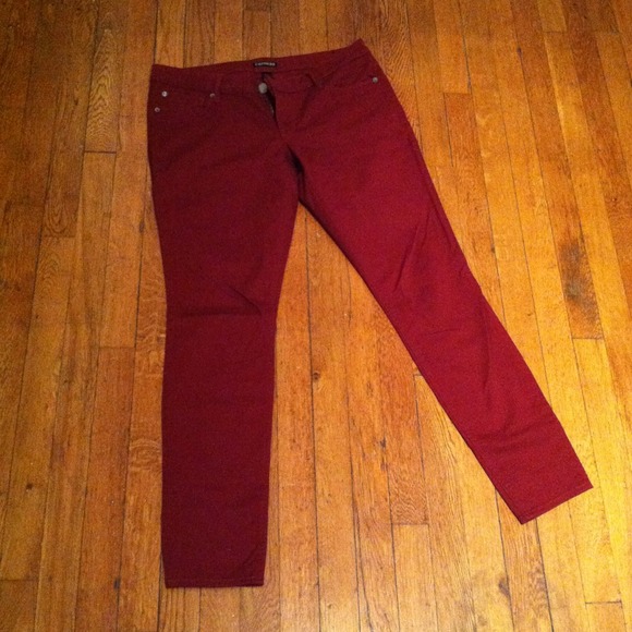 Dark red Express jeans!
