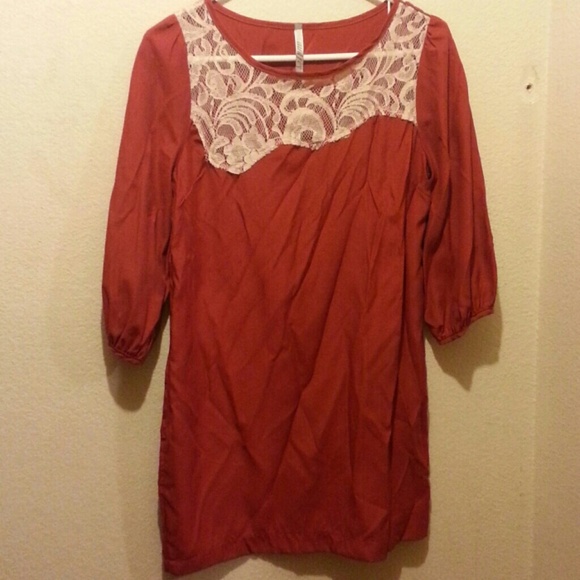 Red with lace loose dress :)