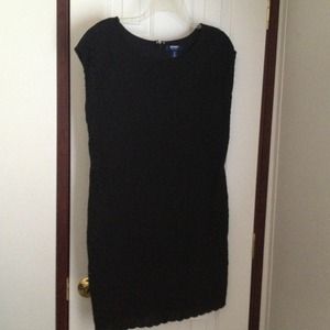 Black eyelet sheath dress