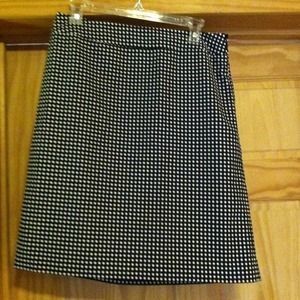 Navy/white polka dot A line skirt