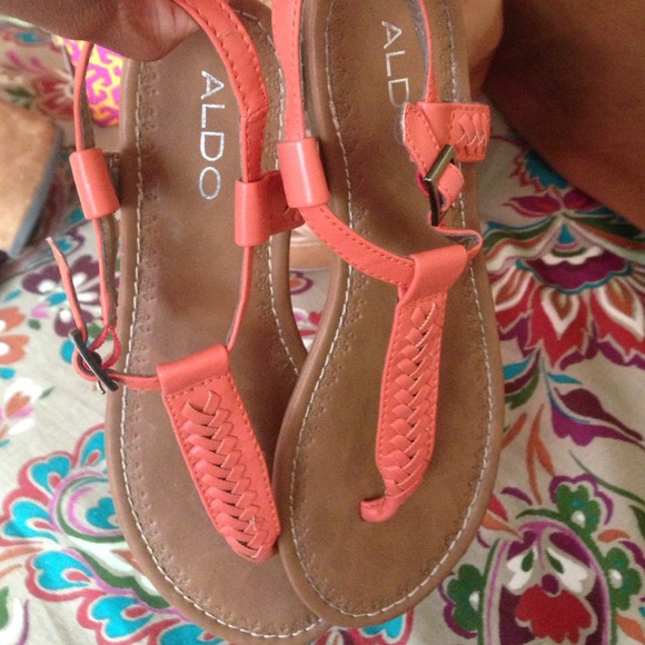 Coral aldo sandals. Never worn.