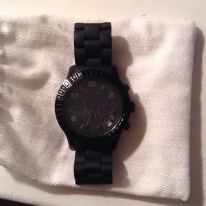 Michael Kors Runaway Black Crystal Rim Watch
