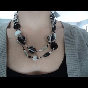 Black & White Beaded Necklace