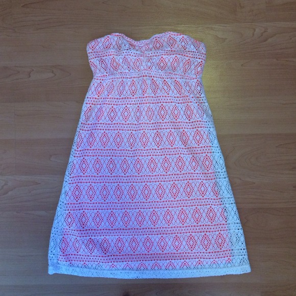 Orange and cream cut through dress