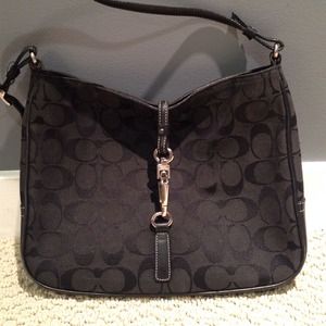 Black on black coach purse