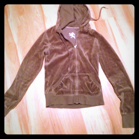Express Zip-Front Velour Hoodie