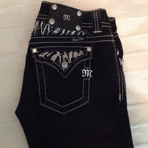Never worn black Miss Me jeans