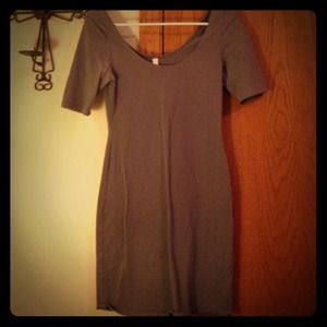 Solid grey fitted dress