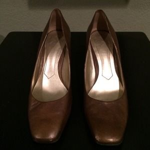 Bronze colored Nine West Heels.